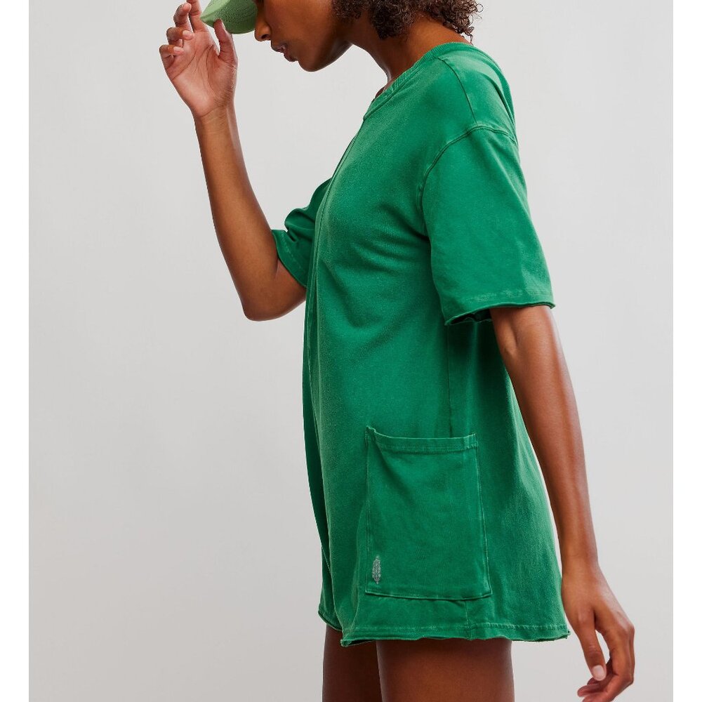 FP MOVEMENT Hot Shot Tee Romper / Heritage Green - Picture 3 of 10